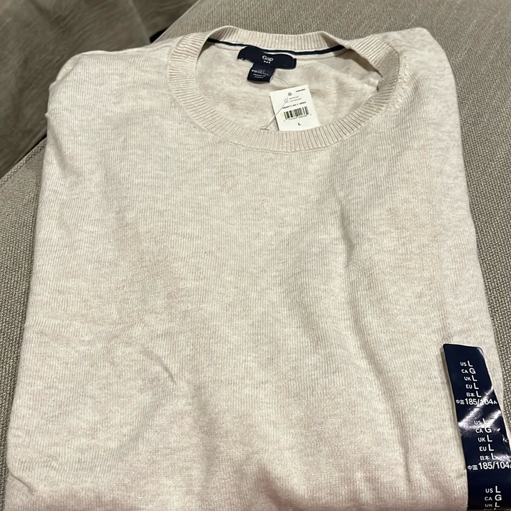 GAP Crew Neck Sweater Oatmeal Heather 100% cotton   NWT